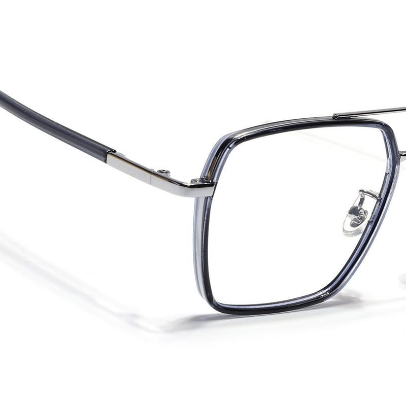 Voyage Maverick Blue & Silver Wayfarer Eyeglasses for Men & Women (9688MG5117-C5)