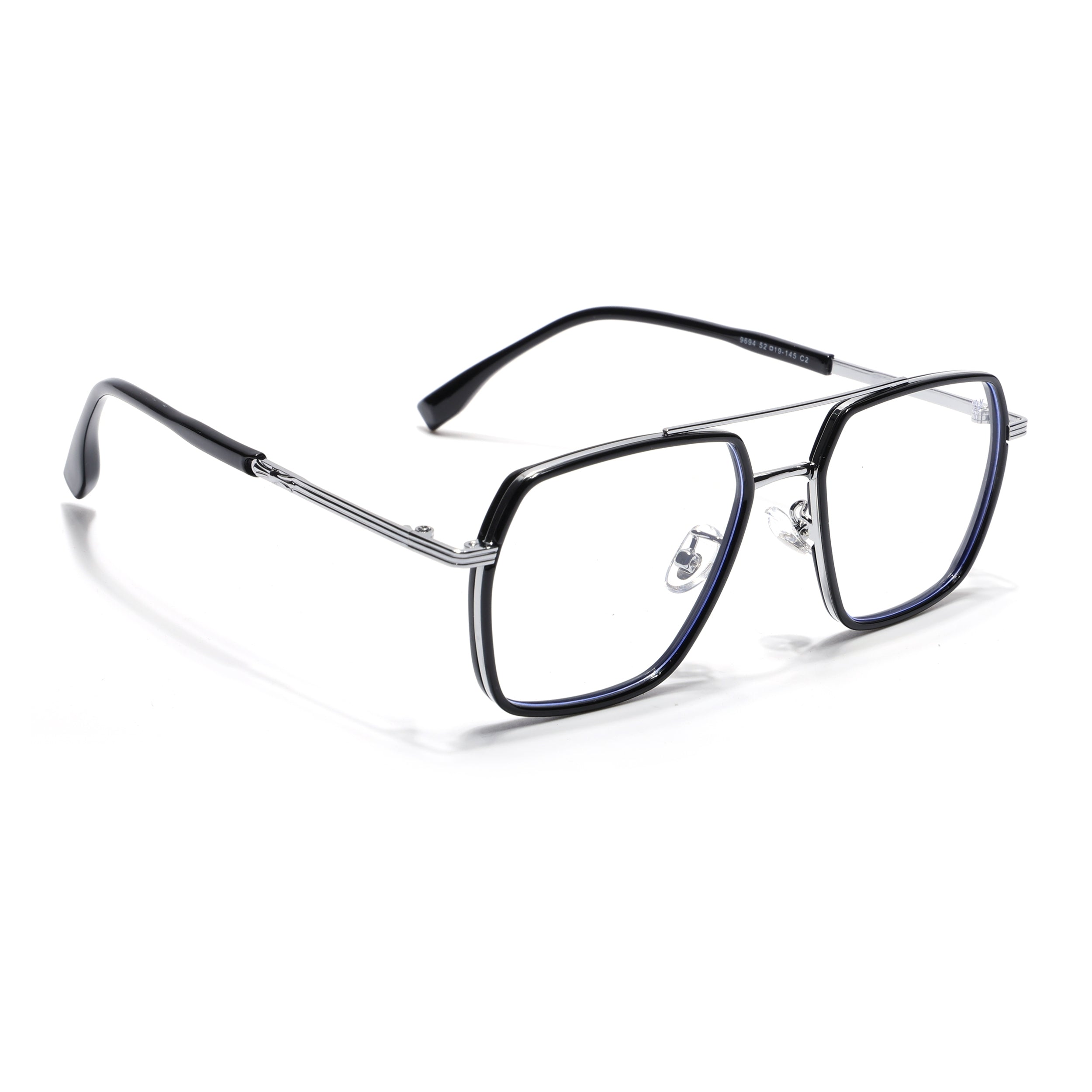 Voyage Black & Silver Wayfarer Eyeglasses for Men & Women (9694MG5120-C2)