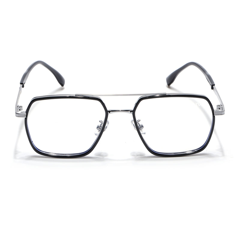 Voyage Black & Silver Wayfarer Eyeglasses for Men & Women (9694MG5120-C2)