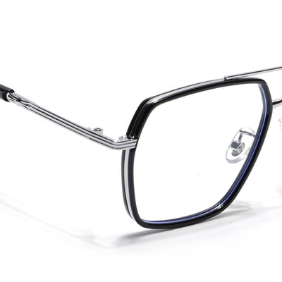 Voyage Black & Silver Wayfarer Eyeglasses for Men & Women (9694MG5120-C2)