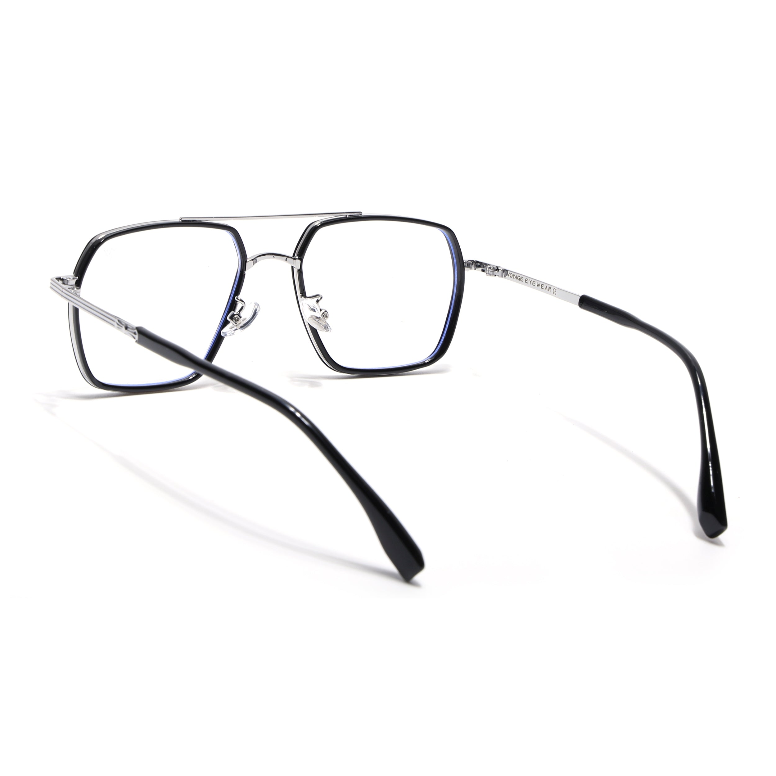 Voyage Black & Silver Wayfarer Eyeglasses for Men & Women (9694MG5120-C2)