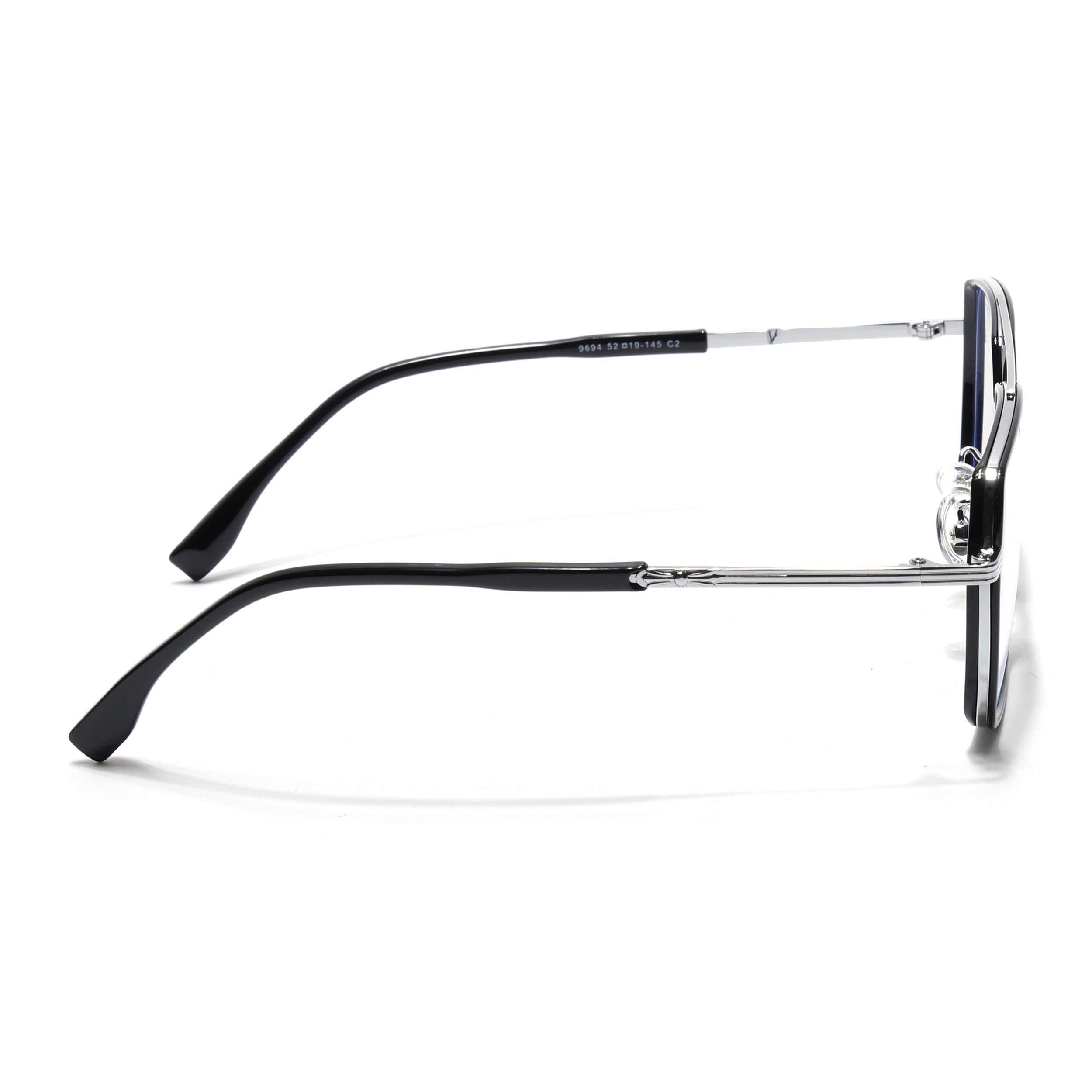 Voyage Black & Silver Wayfarer Eyeglasses for Men & Women (9694MG5120-C2)