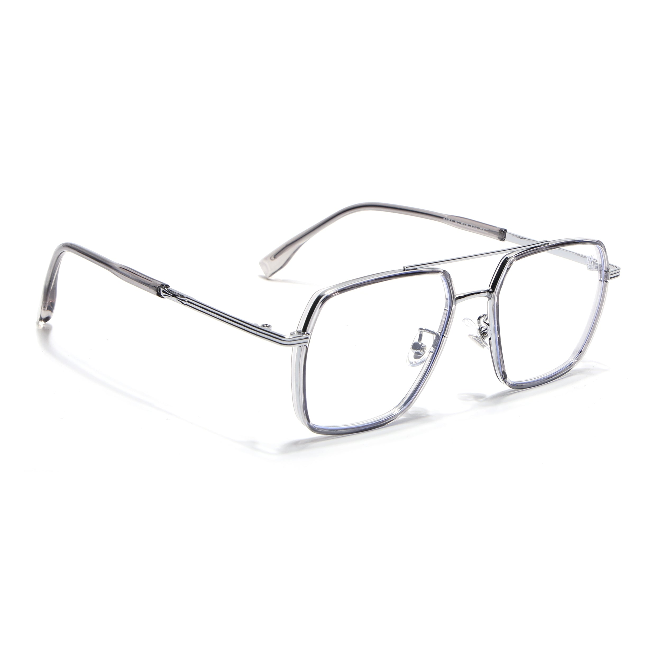 Voyage Grey & Silver Wayfarer Eyeglasses for Men & Women (9694MG5121-C3)