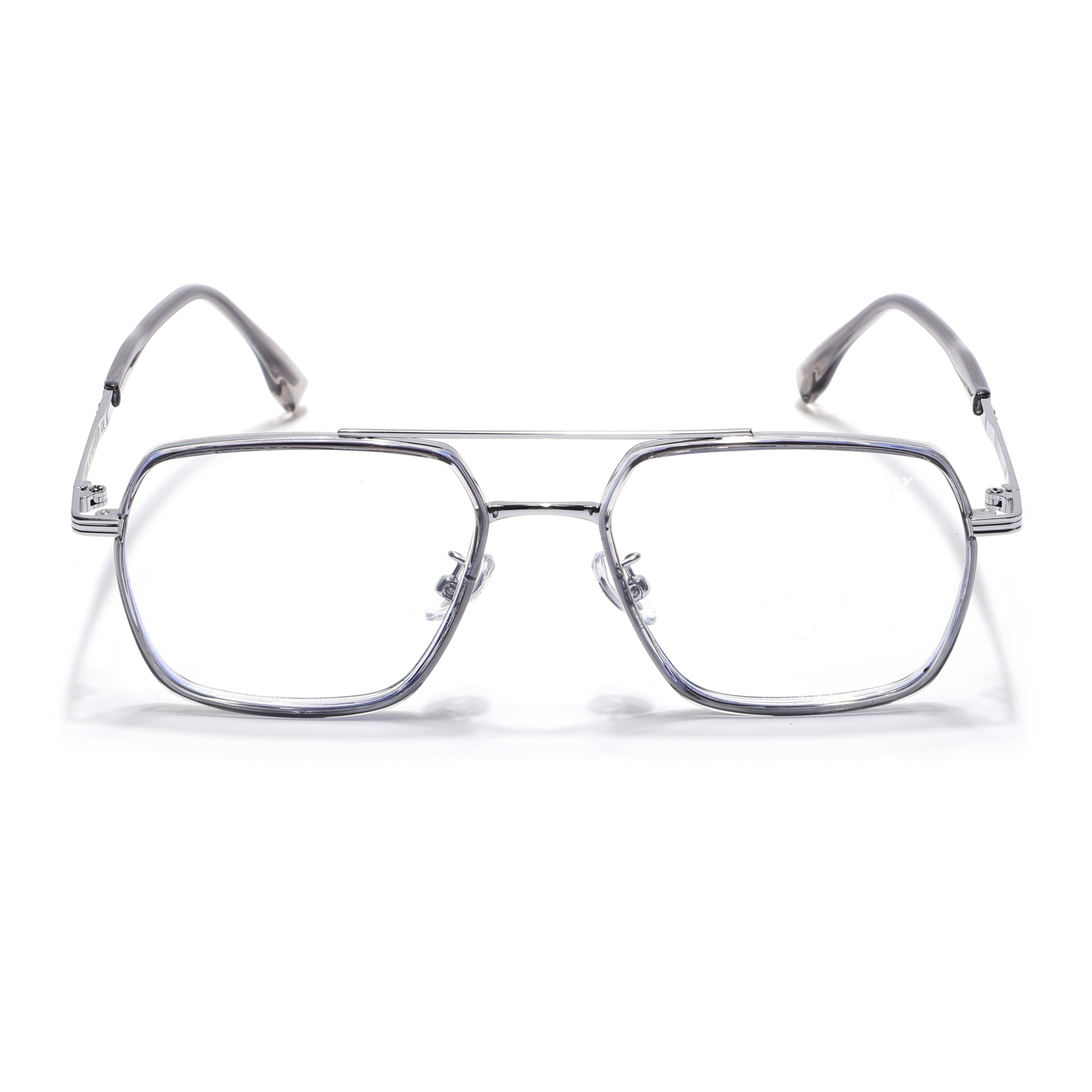 Voyage Grey & Silver Wayfarer Eyeglasses for Men & Women (9694MG5121-C3)