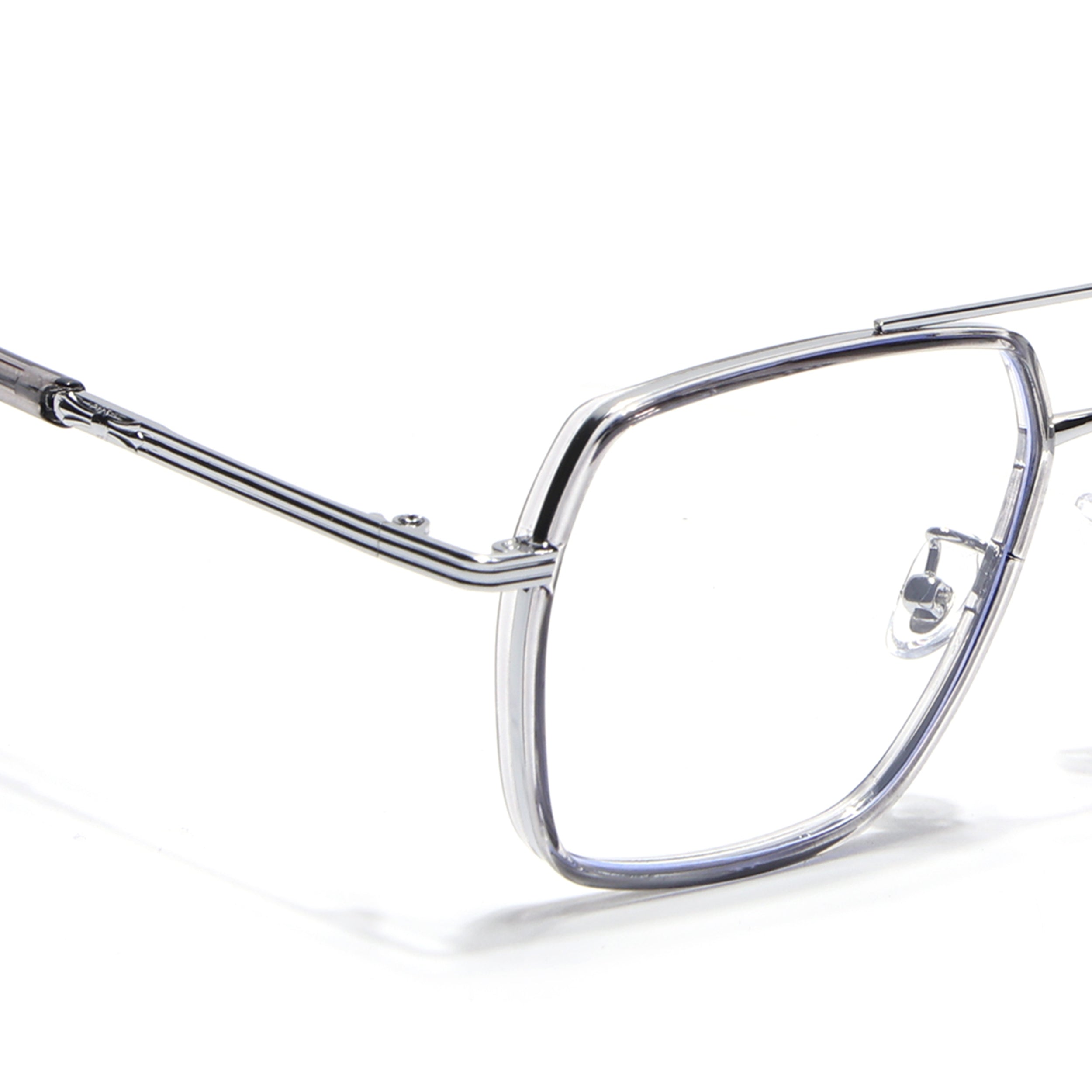 Voyage Grey & Silver Wayfarer Eyeglasses for Men & Women (9694MG5121-C3)