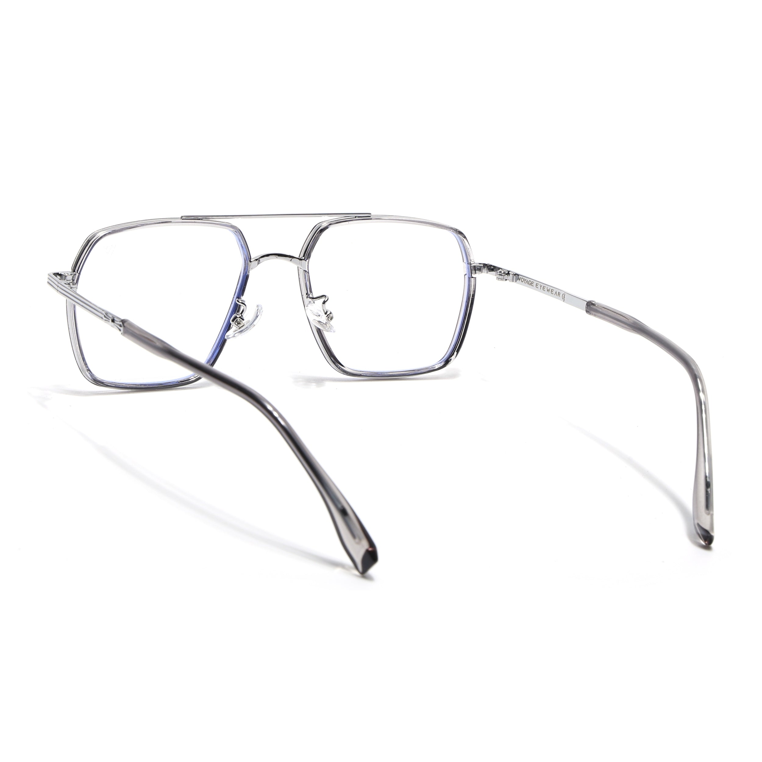 Voyage Grey & Silver Wayfarer Eyeglasses for Men & Women (9694MG5121-C3)