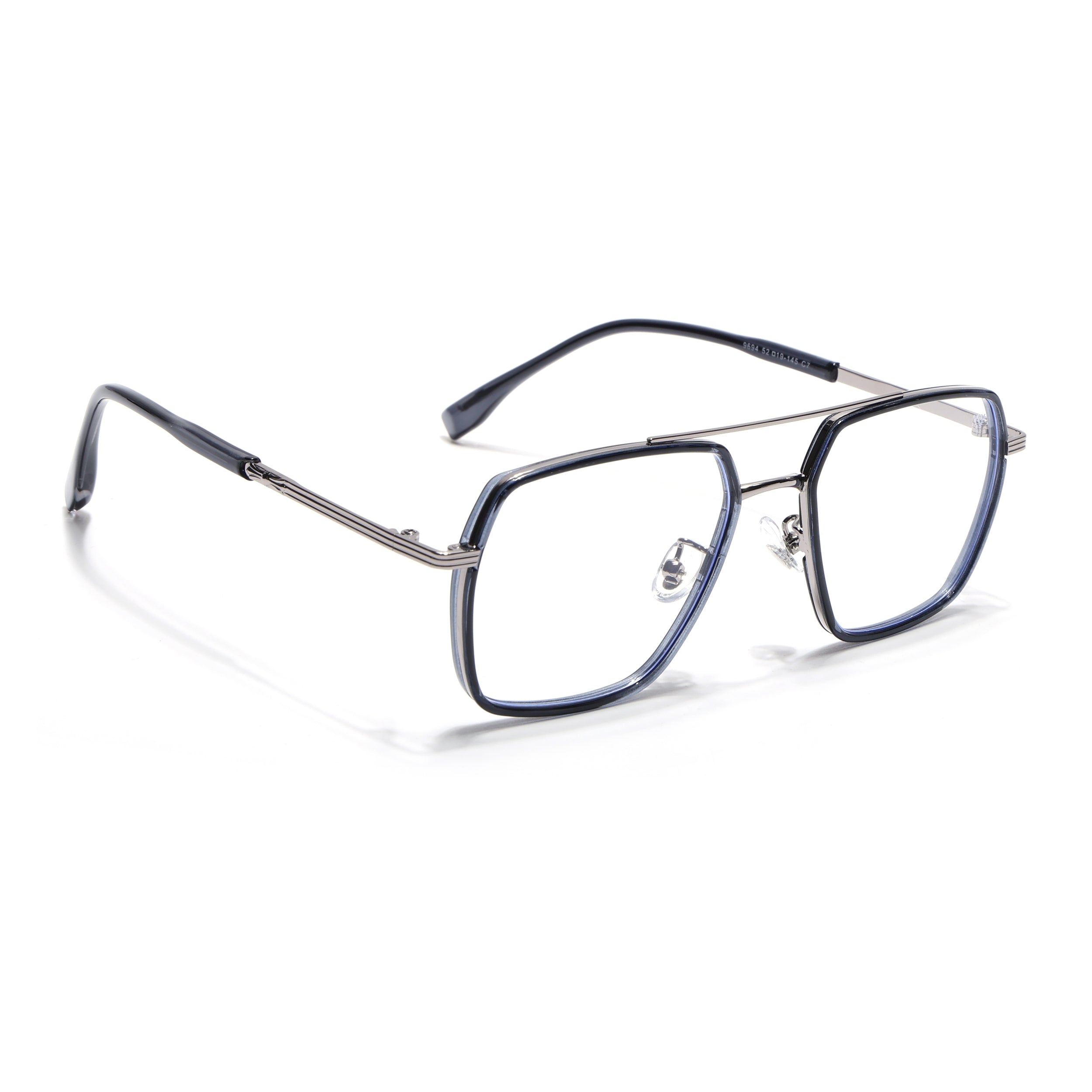 Voyage Blue & Silver Wayfarer Eyeglasses for Men & Women (9694MG5122-C4)