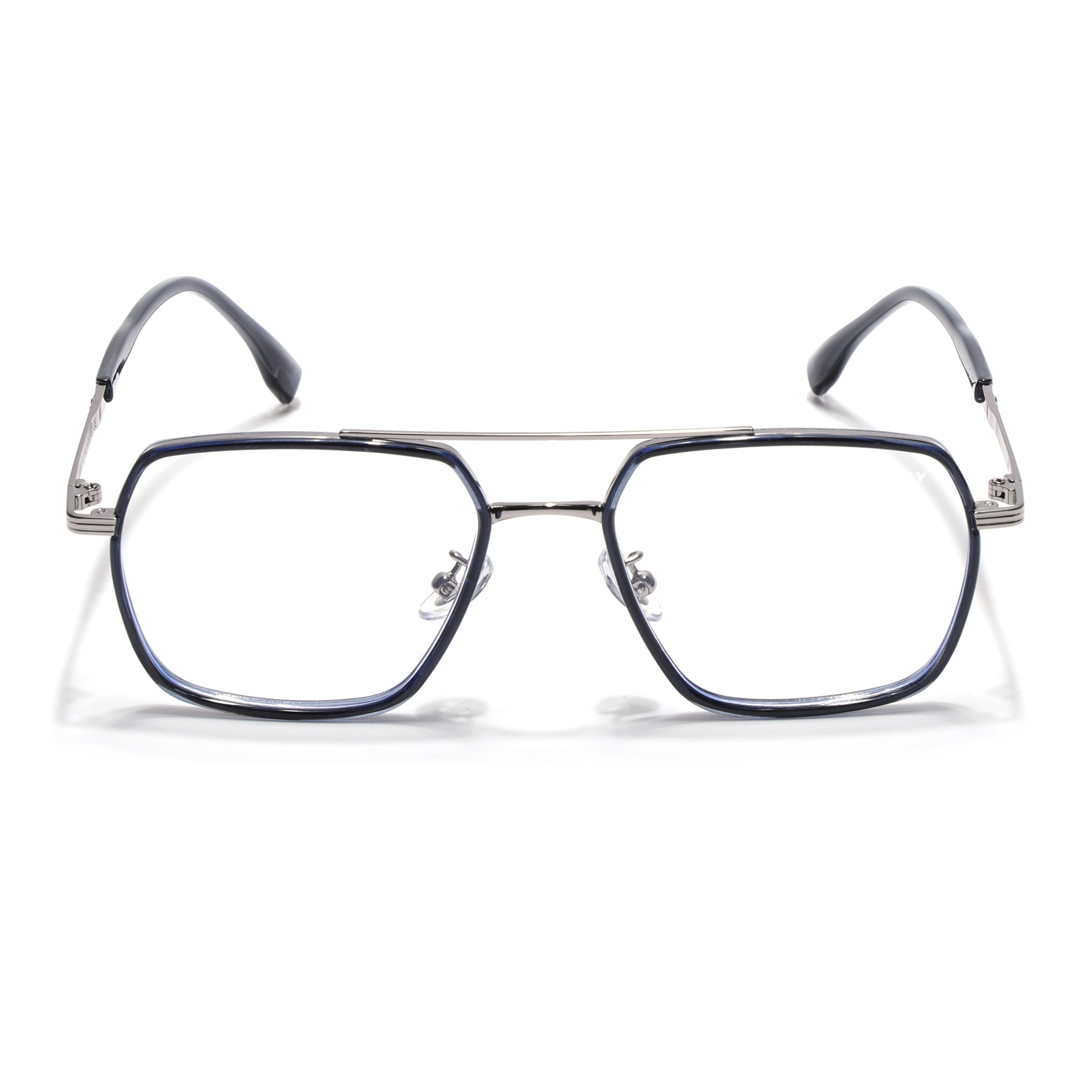 Voyage Blue & Silver Wayfarer Eyeglasses for Men & Women (9694MG5122-C4)