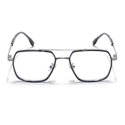 Voyage Blue & Silver Wayfarer Eyeglasses for Men & Women (9694MG5122-C4)