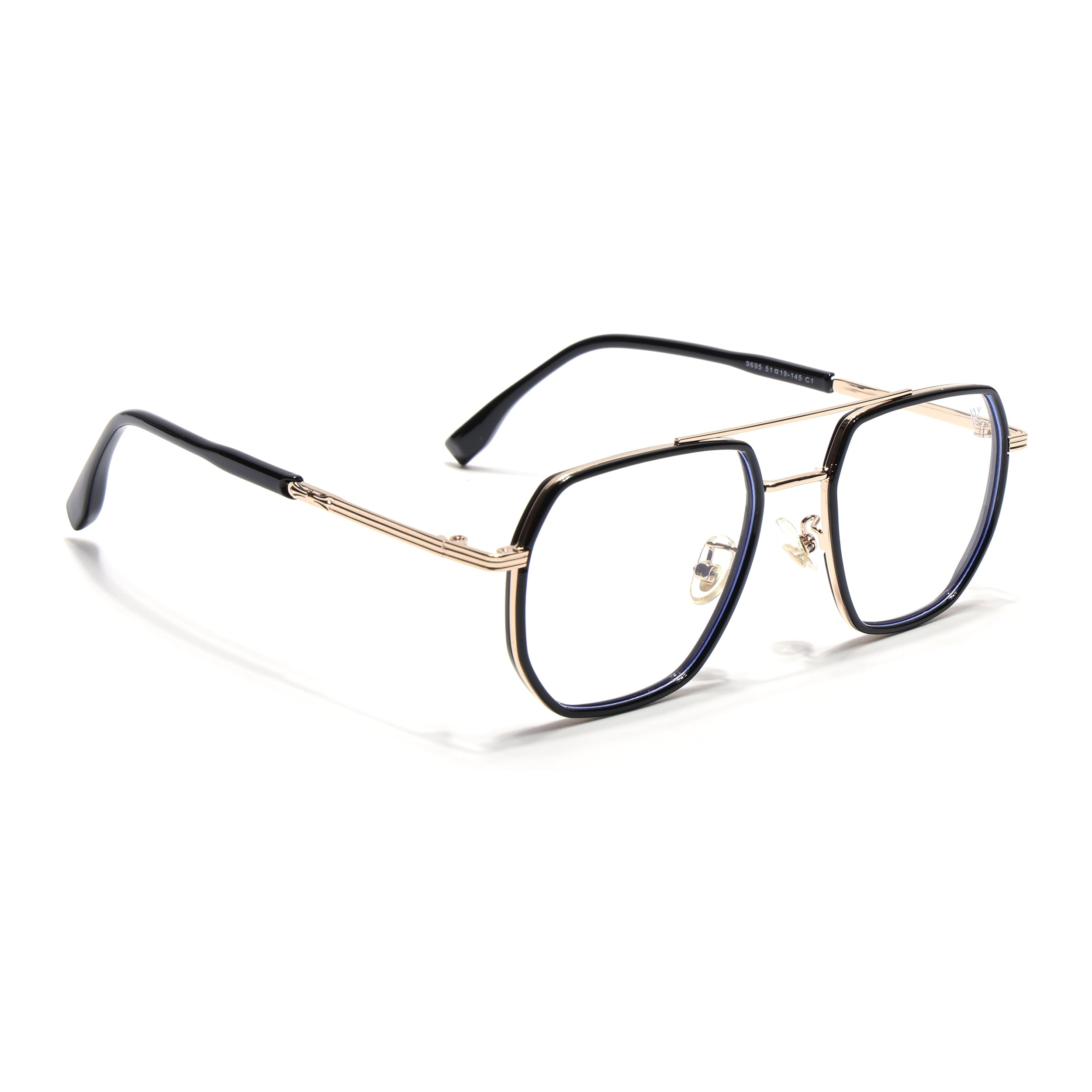 Voyage Black & Golden Wayfarer Eyeglasses for Men & Women (9695MG5124-C1)