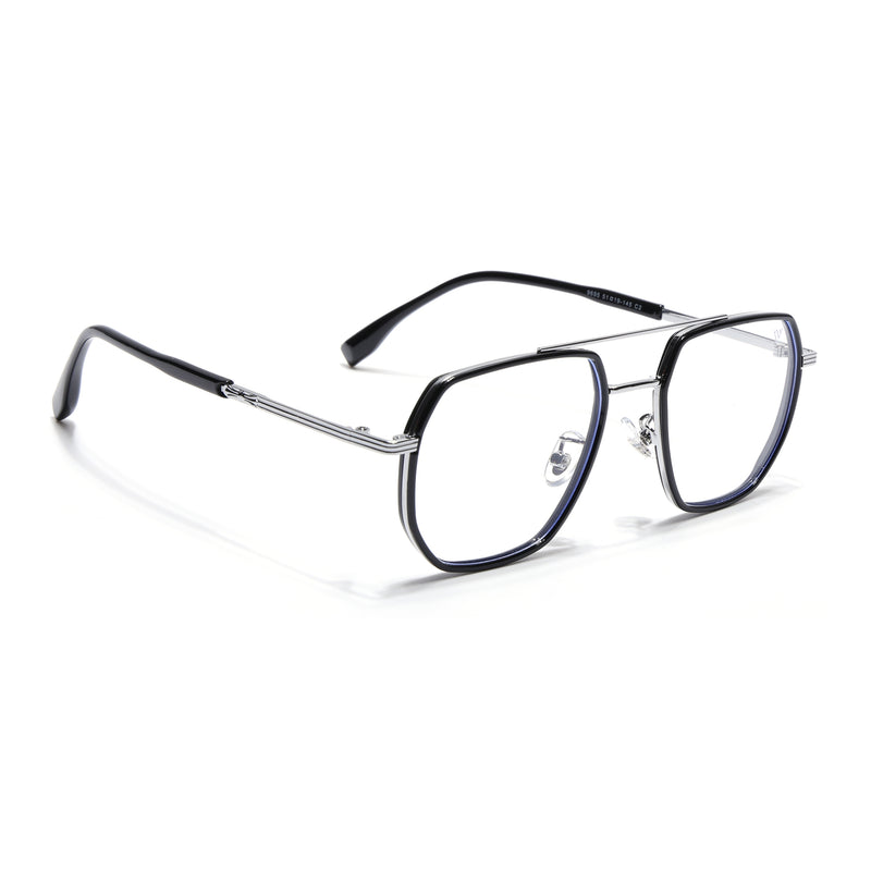 Voyage Black & Silver Wayfarer Eyeglasses for Men & Women (9695MG5125-C2)