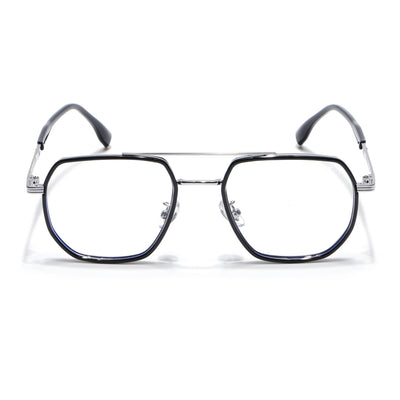 Voyage Black & Silver Wayfarer Eyeglasses for Men & Women (9695MG5125-C2)