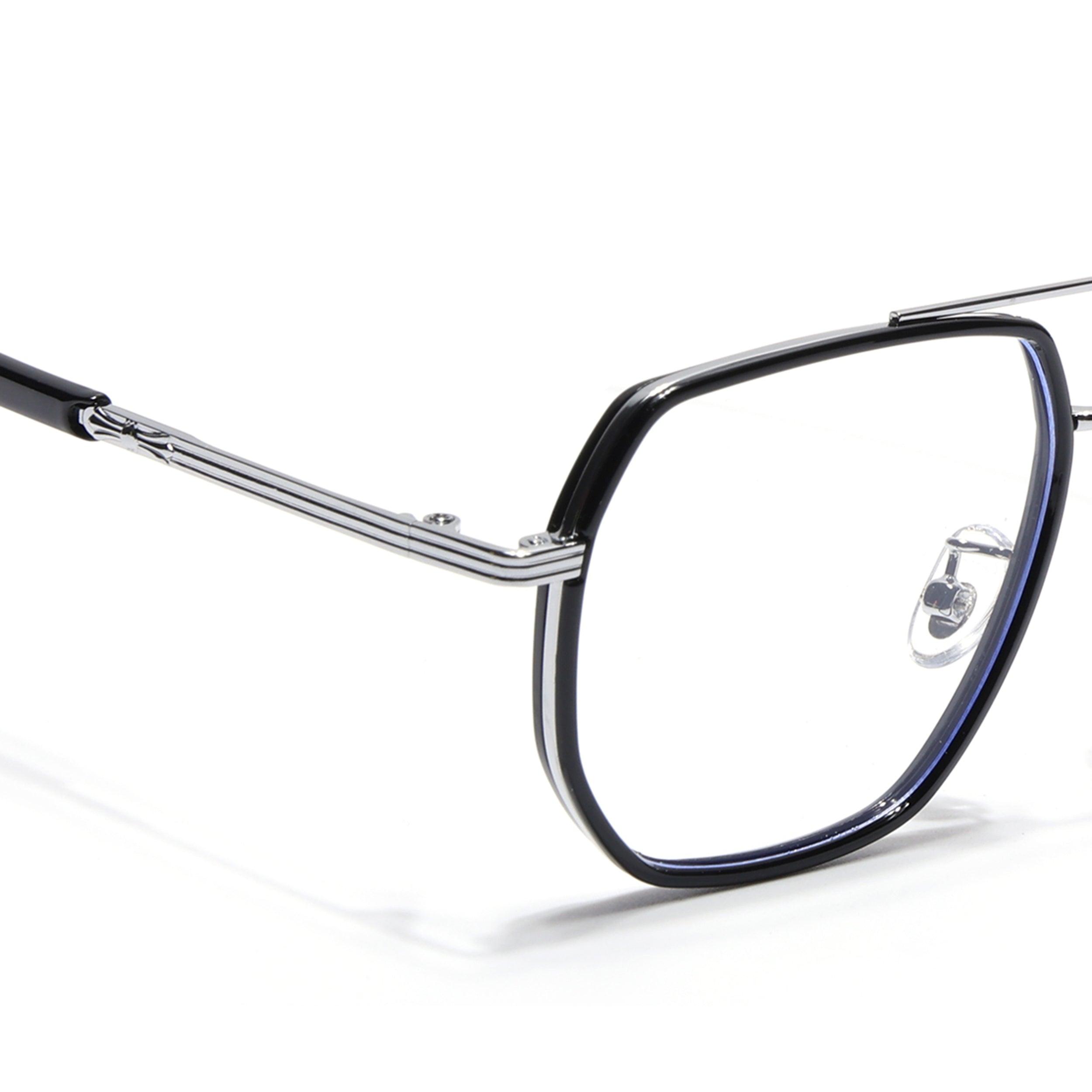 Voyage Black & Silver Wayfarer Eyeglasses for Men & Women (9695MG5125-C2)