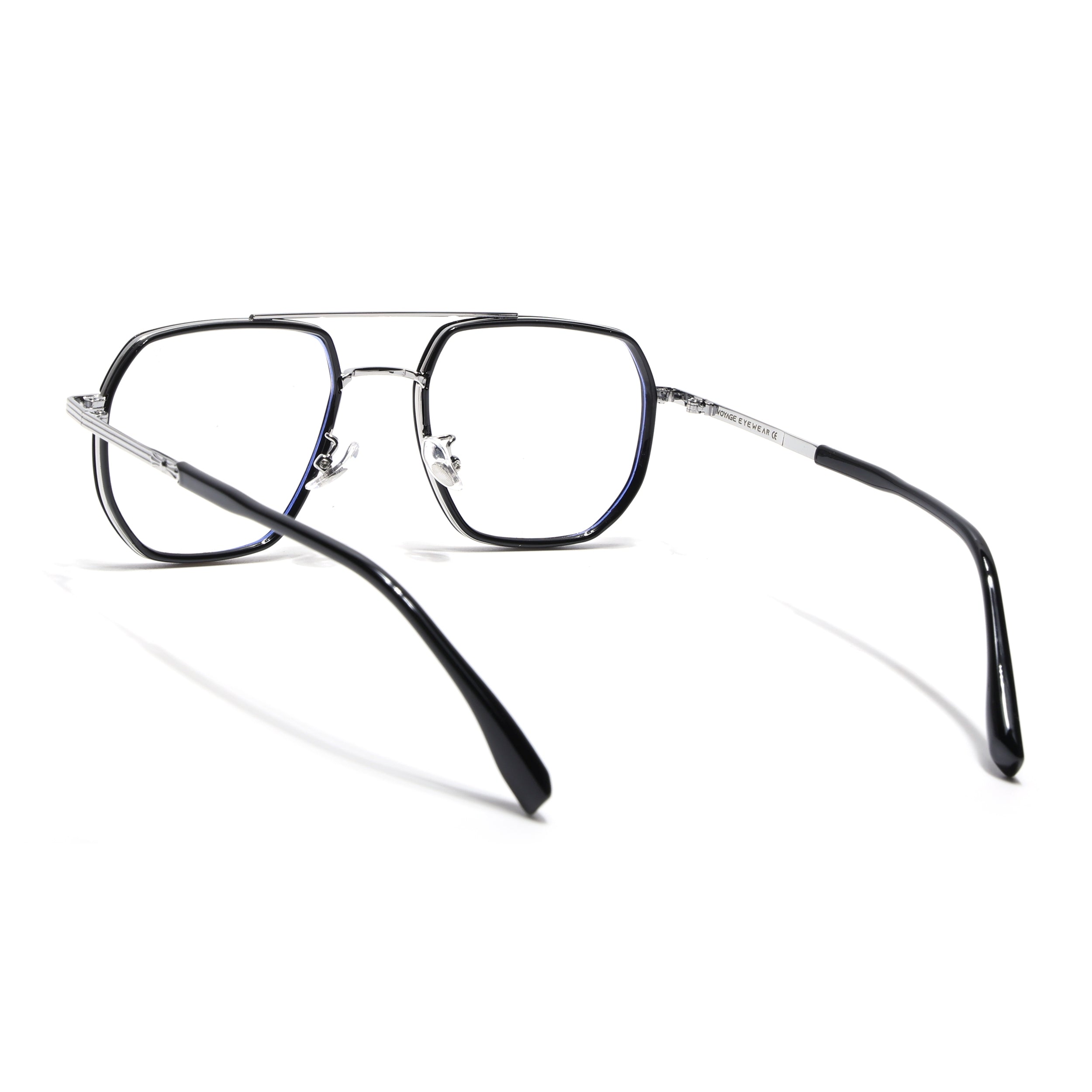 Voyage Black & Silver Wayfarer Eyeglasses for Men & Women (9695MG5125-C2)