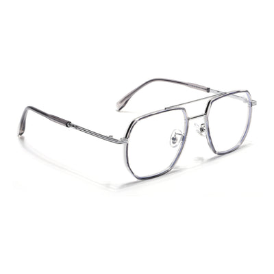 Voyage Grey & Silver Wayfarer Eyeglasses for Men & Women (9695MG5126-C3)