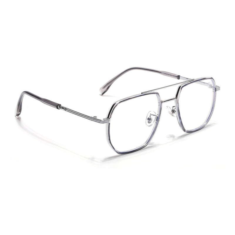 Voyage Grey & Silver Wayfarer Eyeglasses for Men & Women (9695MG5126-C3)