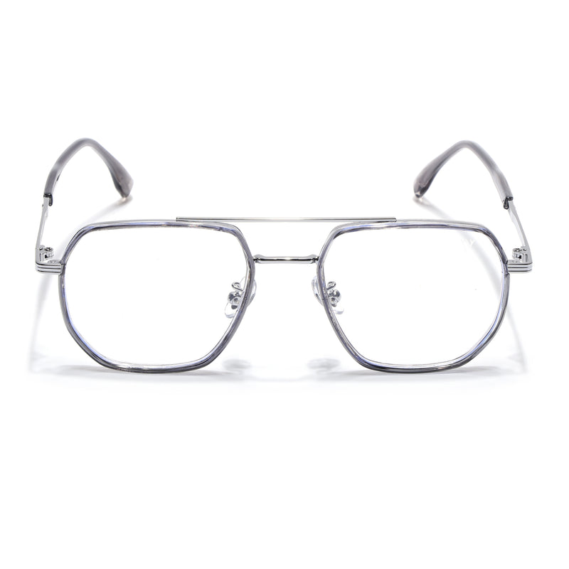Voyage Grey & Silver Wayfarer Eyeglasses for Men & Women (9695MG5126-C3)