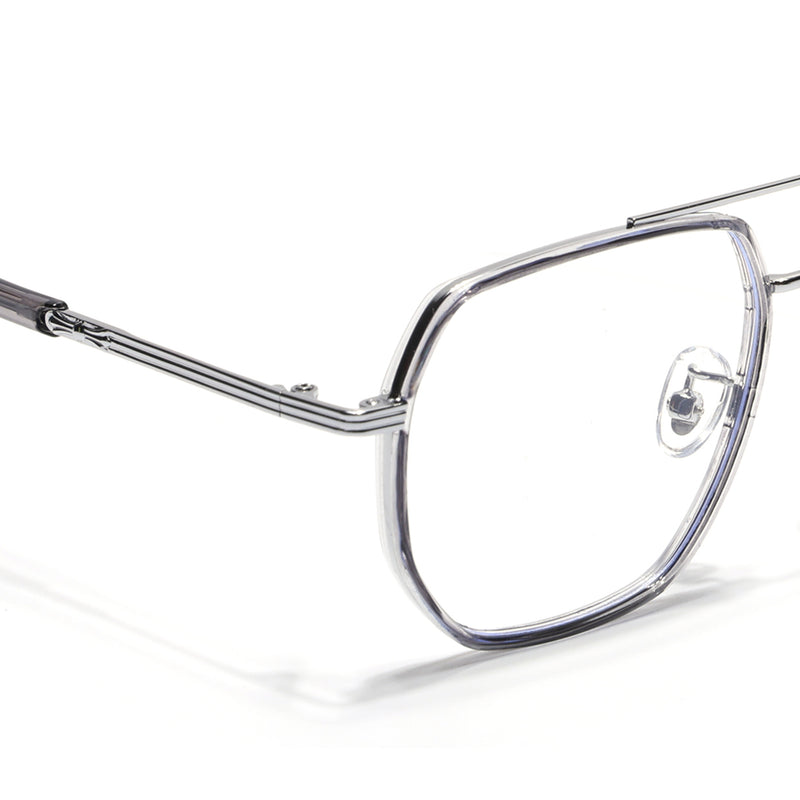 Voyage Grey & Silver Wayfarer Eyeglasses for Men & Women (9695MG5126-C3)