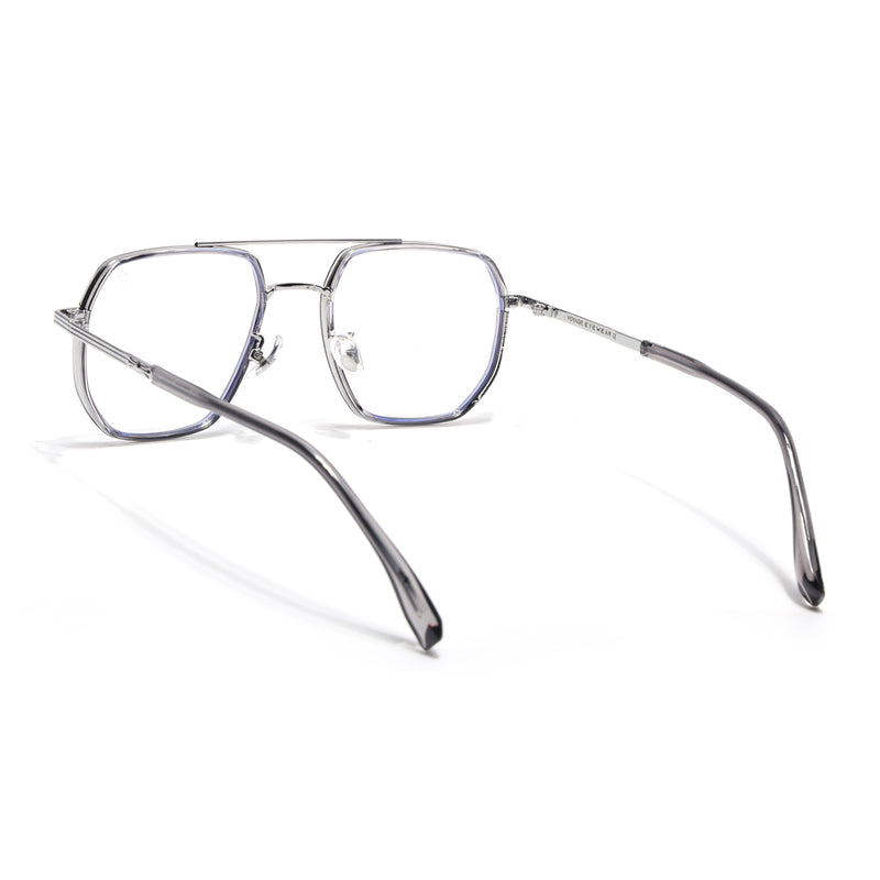 Voyage Grey & Silver Wayfarer Eyeglasses for Men & Women (9695MG5126-C3)