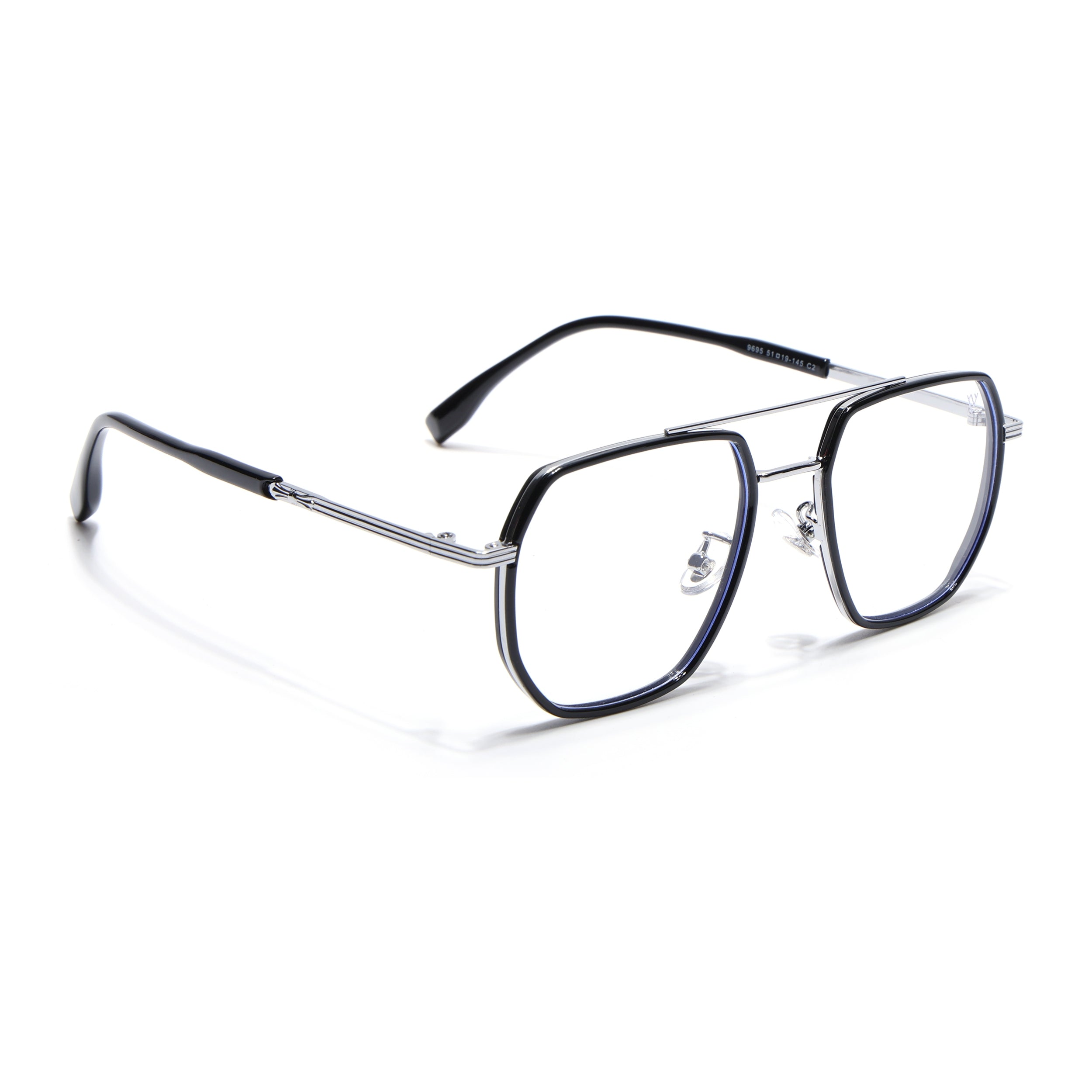 Voyage Blue & Silver Wayfarer Eyeglasses for Men & Women (9695MG5127-C4)