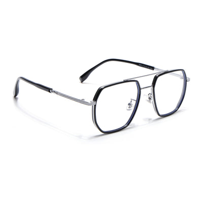 Voyage Blue & Silver Wayfarer Eyeglasses for Men & Women (9695MG5127-C4)