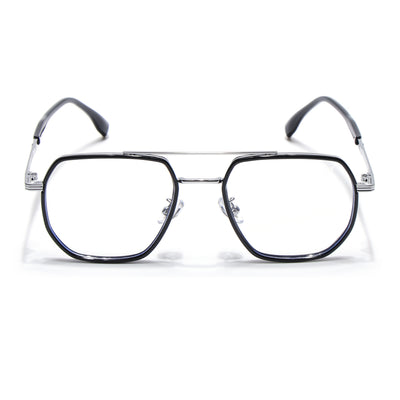 Voyage Blue & Silver Wayfarer Eyeglasses for Men & Women (9695MG5127-C4)