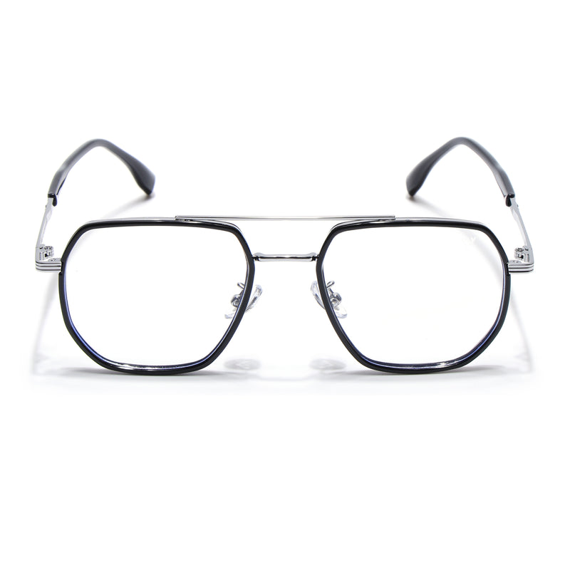 Voyage Blue & Silver Wayfarer Eyeglasses for Men & Women (9695MG5127-C4)