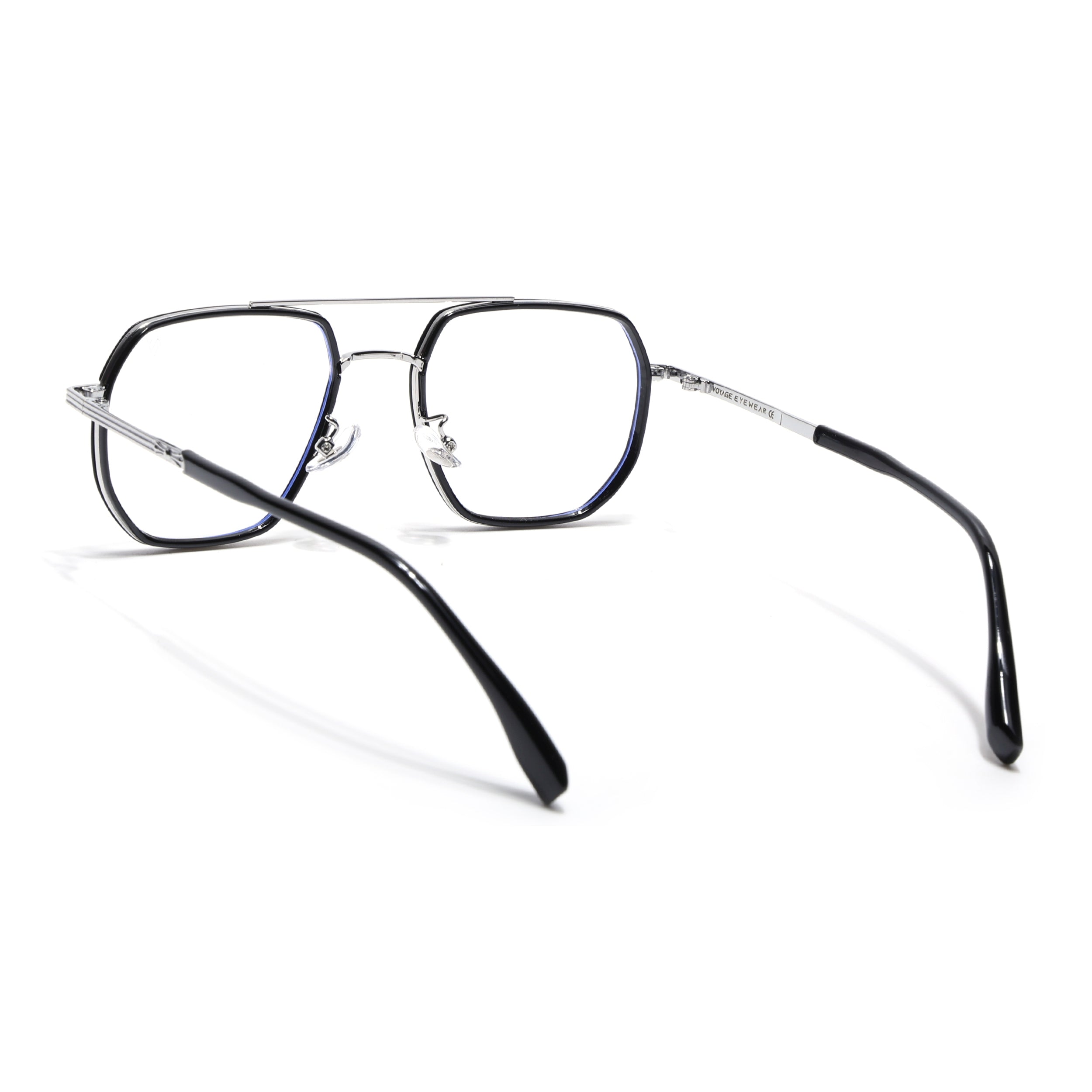 Voyage Blue & Silver Wayfarer Eyeglasses for Men & Women (9695MG5127-C4)