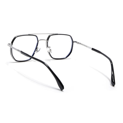 Voyage Blue & Silver Wayfarer Eyeglasses for Men & Women (9695MG5127-C4)