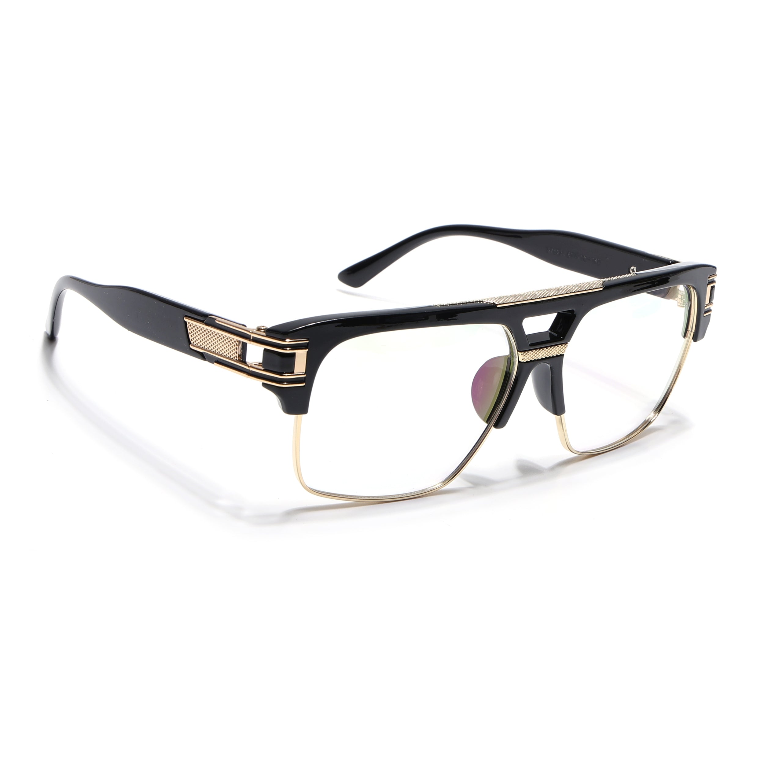 Voyage Parkar Black & Golden Wayfarer Eyeglasses for Men & Women (97123MG5246-C1)