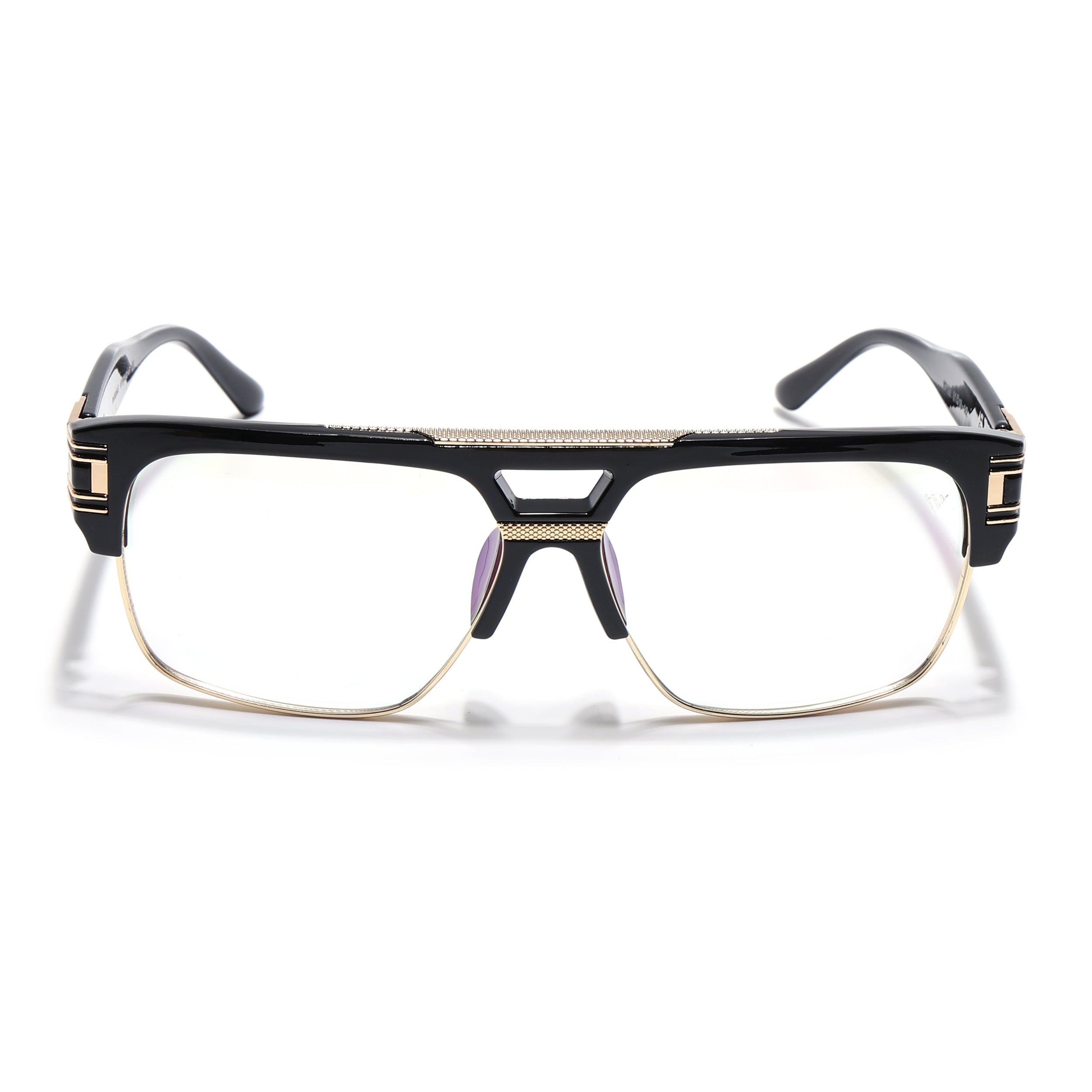 Voyage Parkar Black & Golden Wayfarer Eyeglasses for Men & Women (97123MG5246-C1)