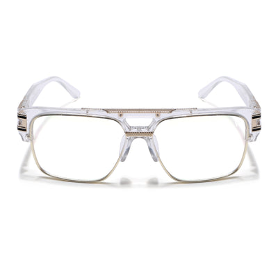 Voyage Parkar Transparent & Golden Wayfarer Eyeglasses for Men & Women (97123MG5247-C2)