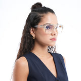 Voyage Parkar Transparent & Golden Wayfarer Eyeglasses for Men & Women (97123MG5247-C2)