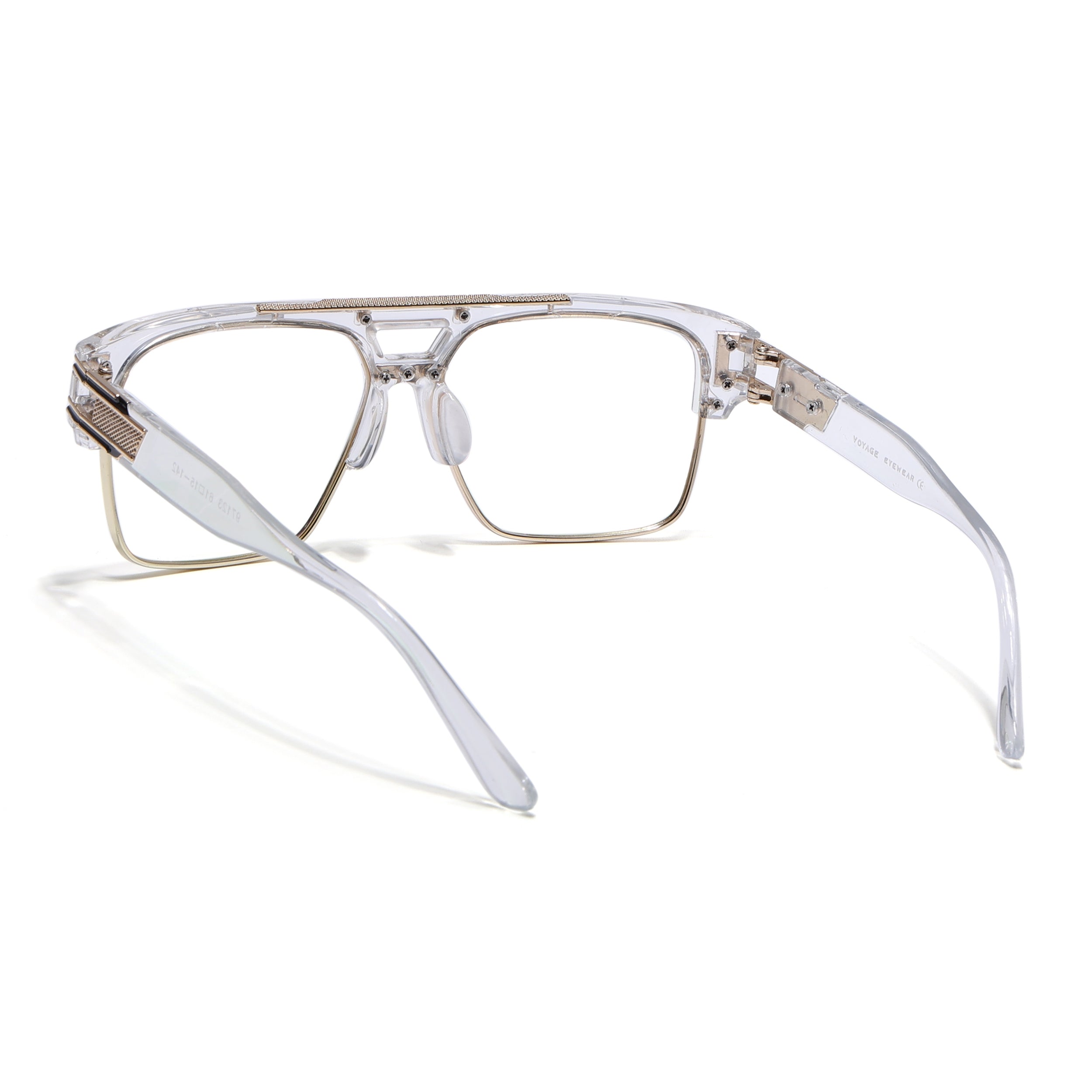 Voyage Parkar Transparent & Golden Wayfarer Eyeglasses for Men & Women (97123MG5247-C2)