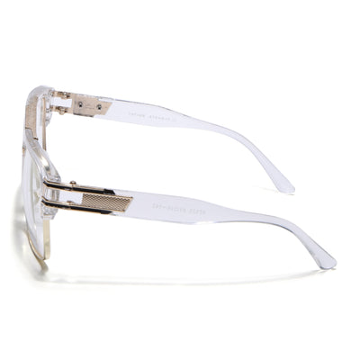 Voyage Parkar Transparent & Golden Wayfarer Eyeglasses for Men & Women (97123MG5247-C2)