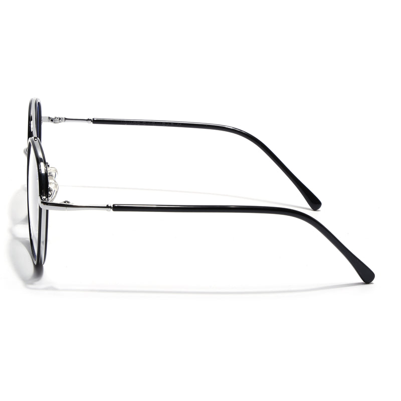 Voyage Black & Silver Wayfarer Eyeglasses for Men & Women (9714MG5130-C2)