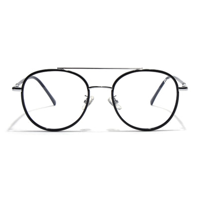 Voyage Black & Silver Wayfarer Eyeglasses for Men & Women (9714MG5130-C2)