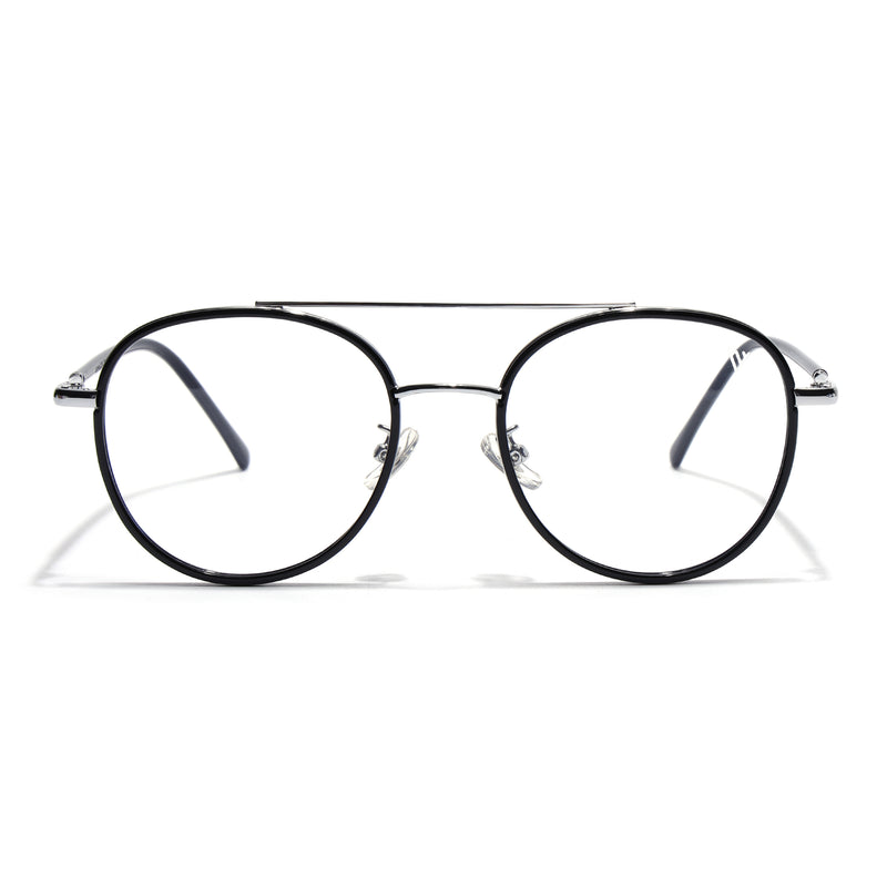 Voyage Black & Silver Wayfarer Eyeglasses for Men & Women (9714MG5130-C2)