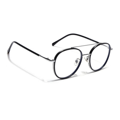 Voyage Black & Silver Wayfarer Eyeglasses for Men & Women (9714MG5130-C2)