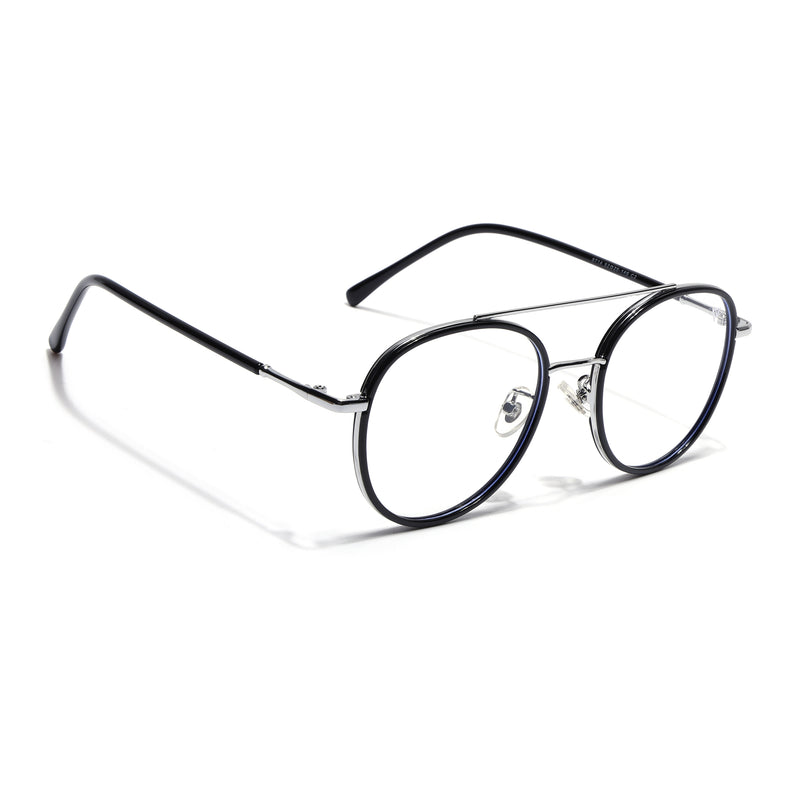 Voyage Black & Silver Wayfarer Eyeglasses for Men & Women (9714MG5130-C2)