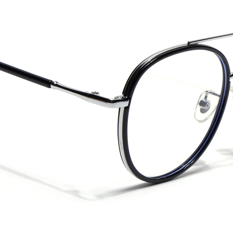 Voyage Black & Silver Wayfarer Eyeglasses for Men & Women (9714MG5130-C2)