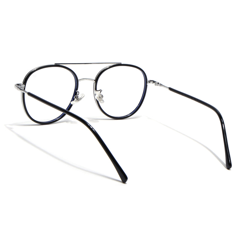 Voyage Black & Silver Wayfarer Eyeglasses for Men & Women (9714MG5130-C2)