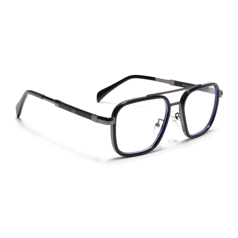 Voyage Black & Grey Wayfarer Eyeglasses for Men & Women (98002MG5271-C1)