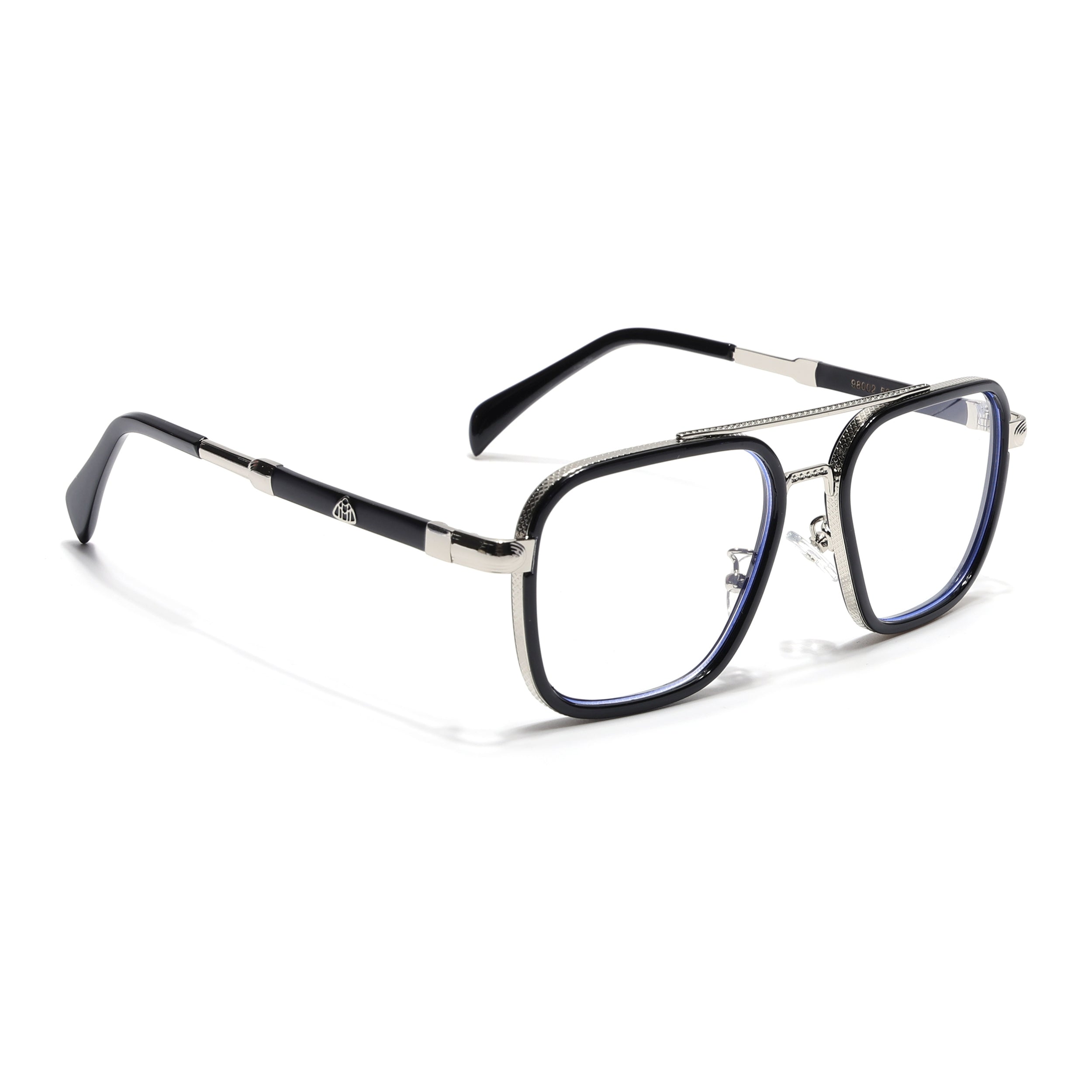 Voyage Black & Silver Wayfarer Eyeglasses for Men & Women (98002MG5273-C3)