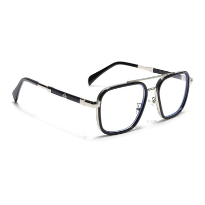 Voyage Black & Silver Wayfarer Eyeglasses for Men & Women (98002MG5273-C3)