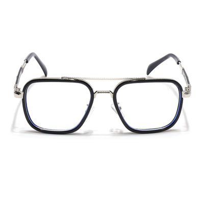 Voyage Black & Silver Wayfarer Eyeglasses for Men & Women (98002MG5273-C3)