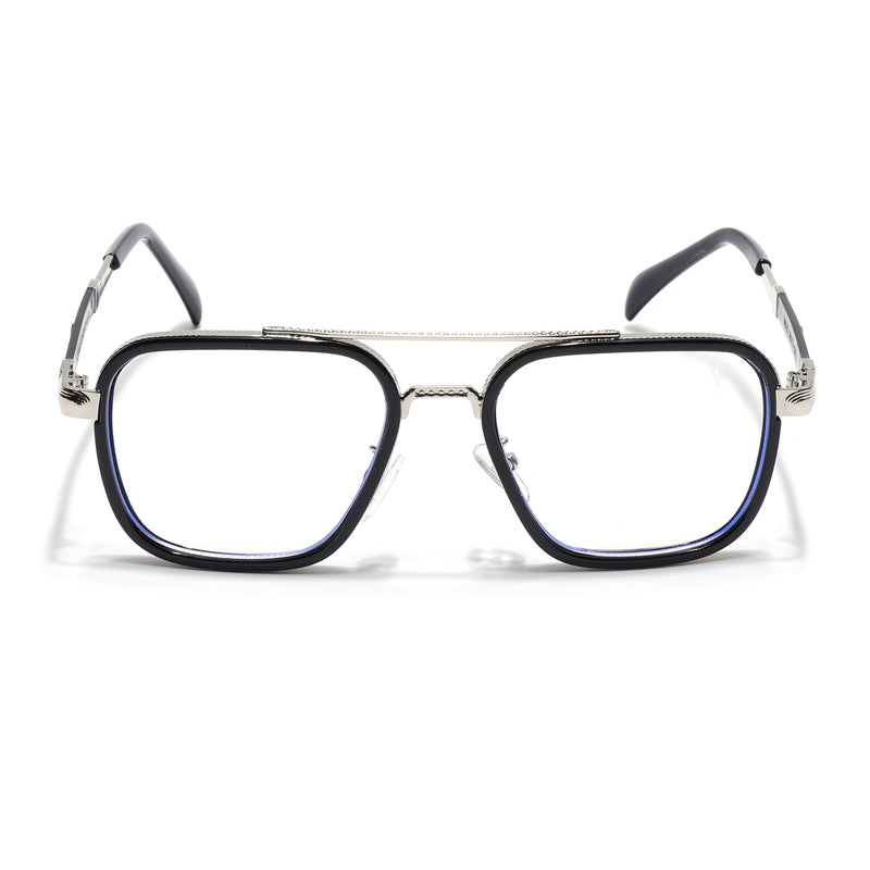 Voyage Black & Silver Wayfarer Eyeglasses for Men & Women (98002MG5273-C3)