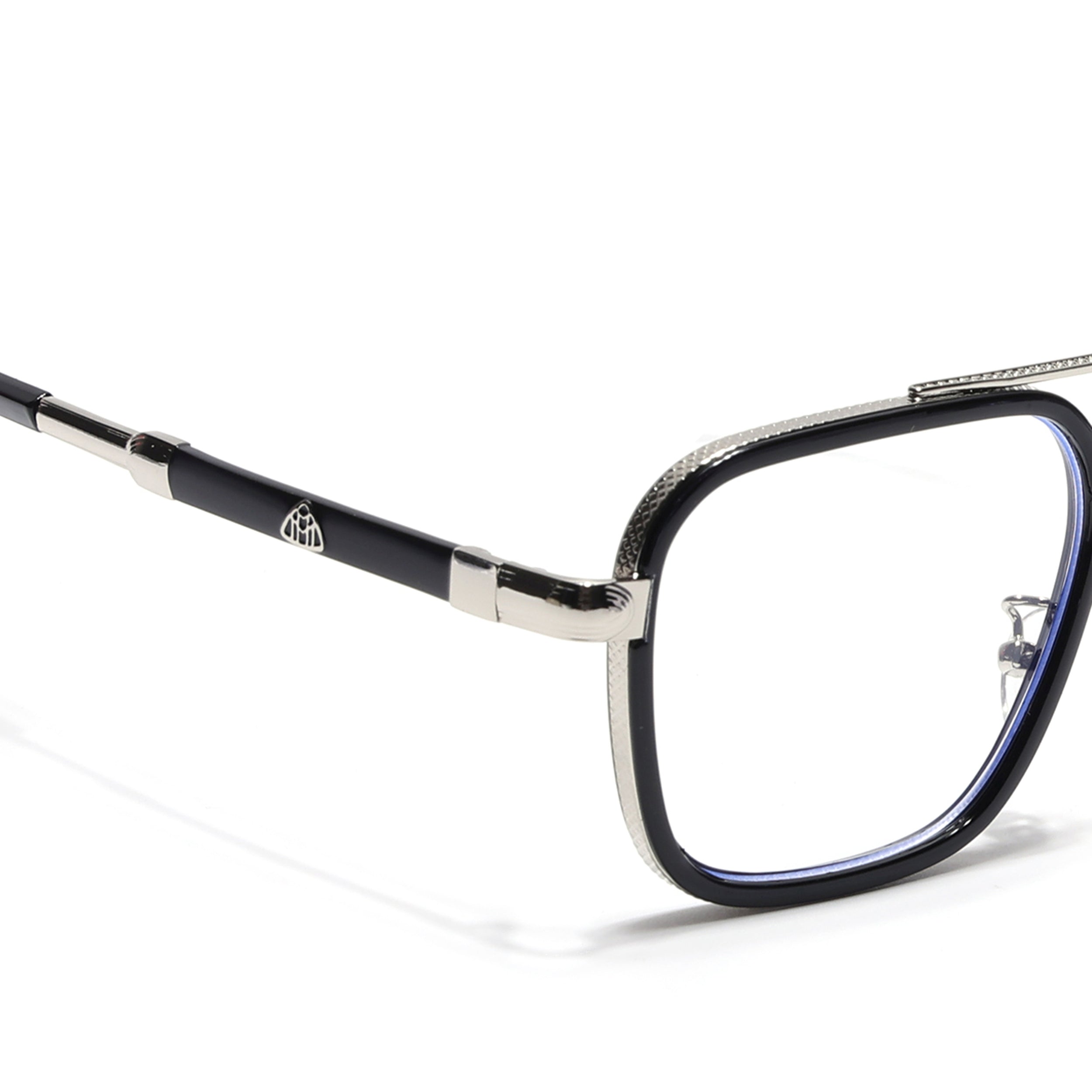 Voyage Black & Silver Wayfarer Eyeglasses for Men & Women (98002MG5273-C3)