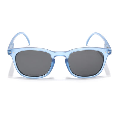 Voyage Explorers Round Sunglasses for Kids -6 yrs To 12 yrs (Grey Lens | Blue Frame - MG6582)