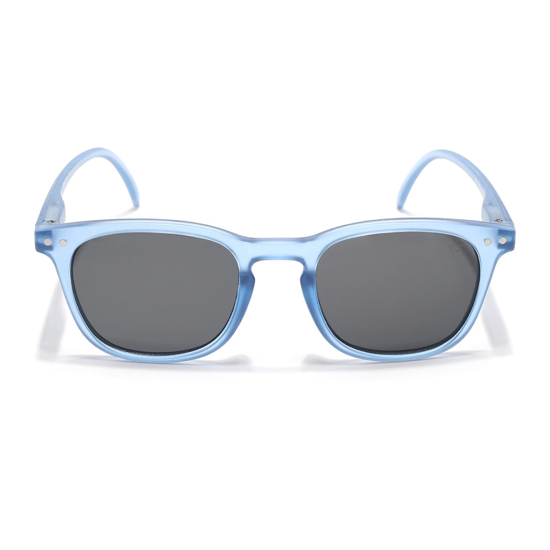 Voyage Explorers Round Sunglasses for Kids -6 yrs To 12 yrs (Grey Lens | Blue Frame - MG6582)